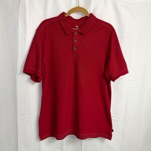 TOMMY BAHAMA Men's XL Supima Cotton Golf Polo Shirt Deep Red (Reddish Rust)